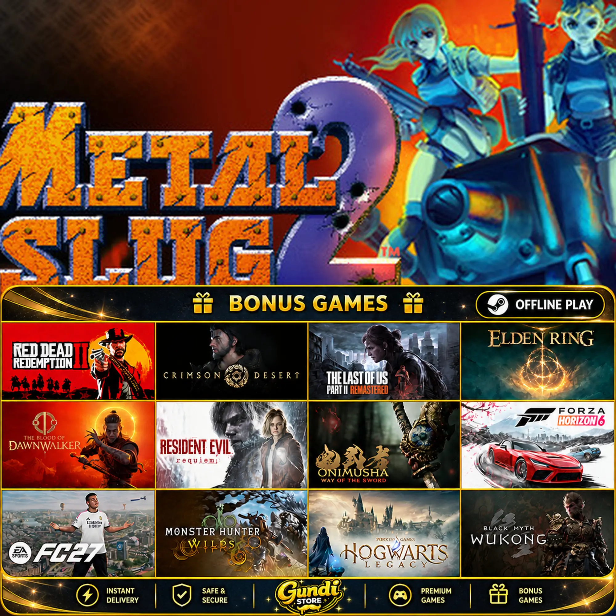 [AUTO CODE] - METAL SLUG 2 + BONUS GAME