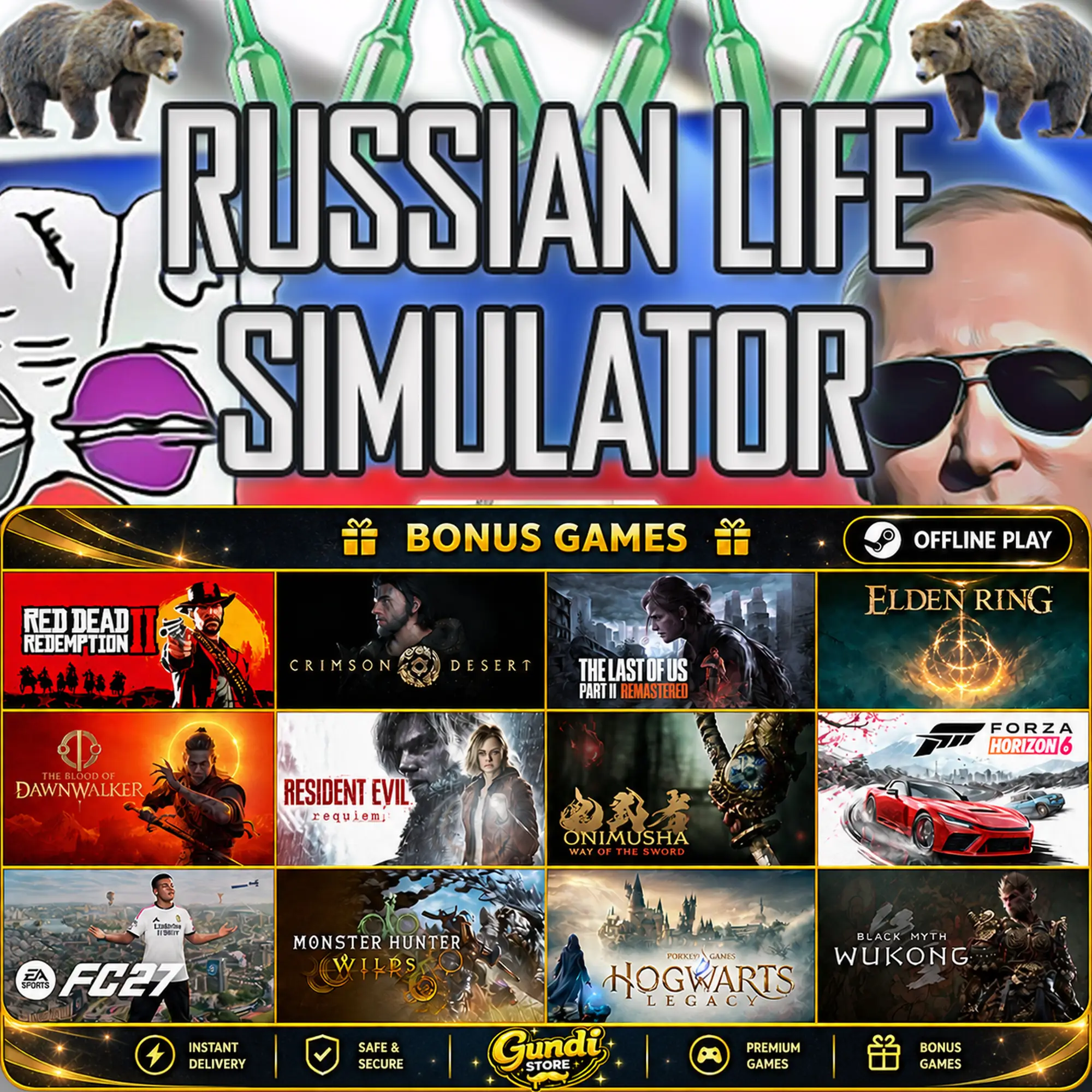 [AUTO CODE] - Russian Life Simulator + BONUS GAME