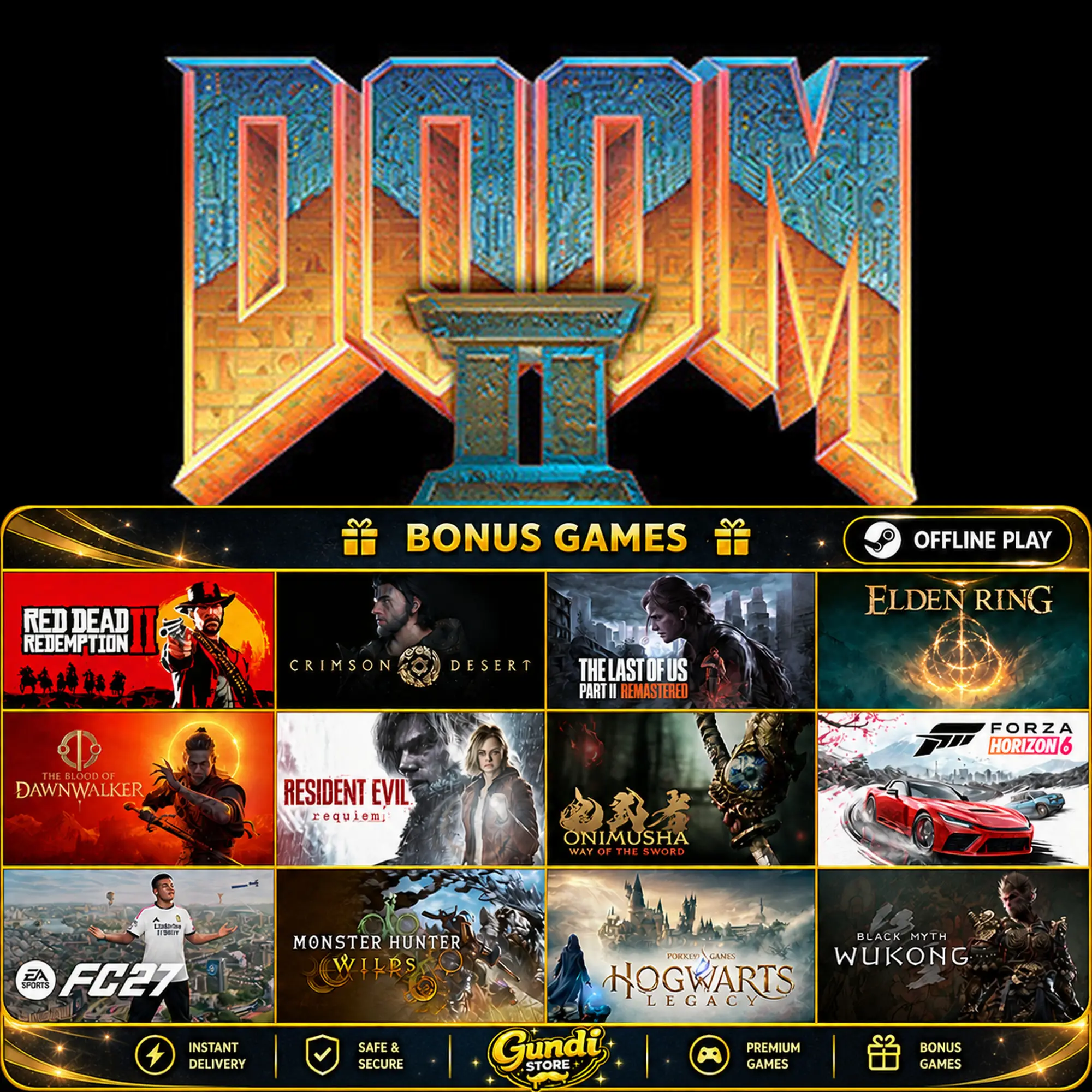 [AUTO CODE] - DOOM II + BONUS GAME