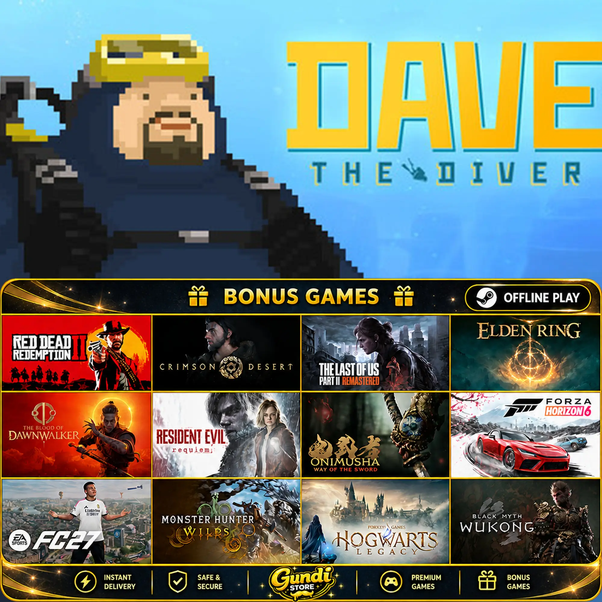 [AUTO CODE] - DAVE THE DIVER + BONUS GAME