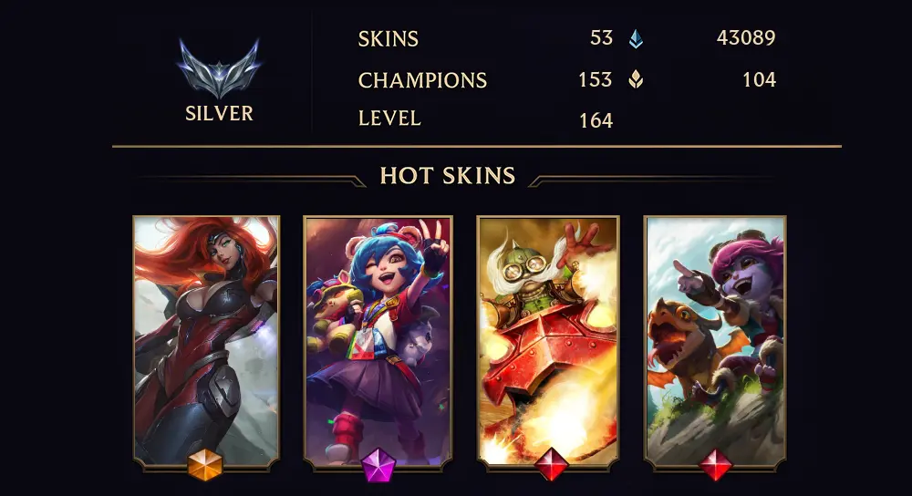 SILVER IV - 164 LVL - 53 SKIN