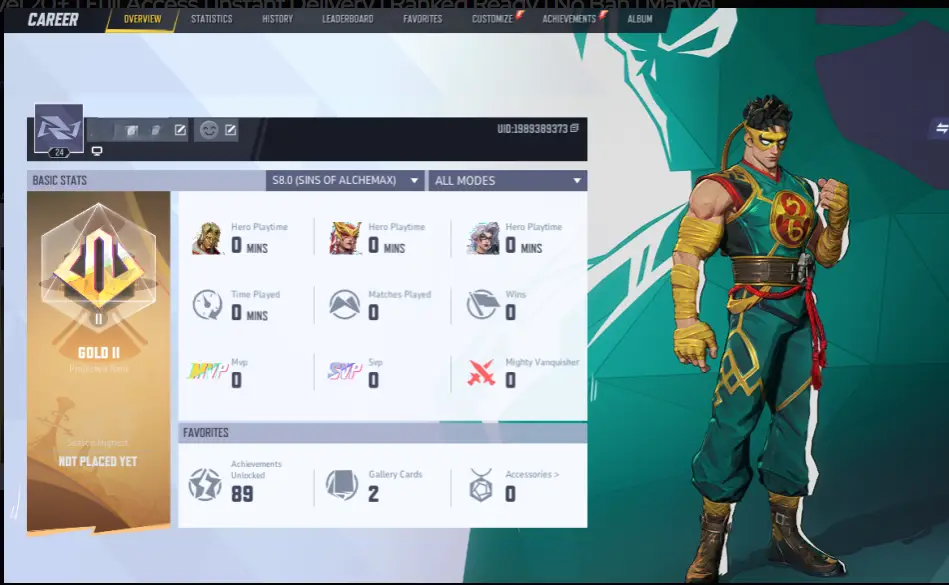 Gold Rank - Level 20+ - Full Access - Instant Delivery - Ranked Ready - No Ban - Marvel Rivals Account