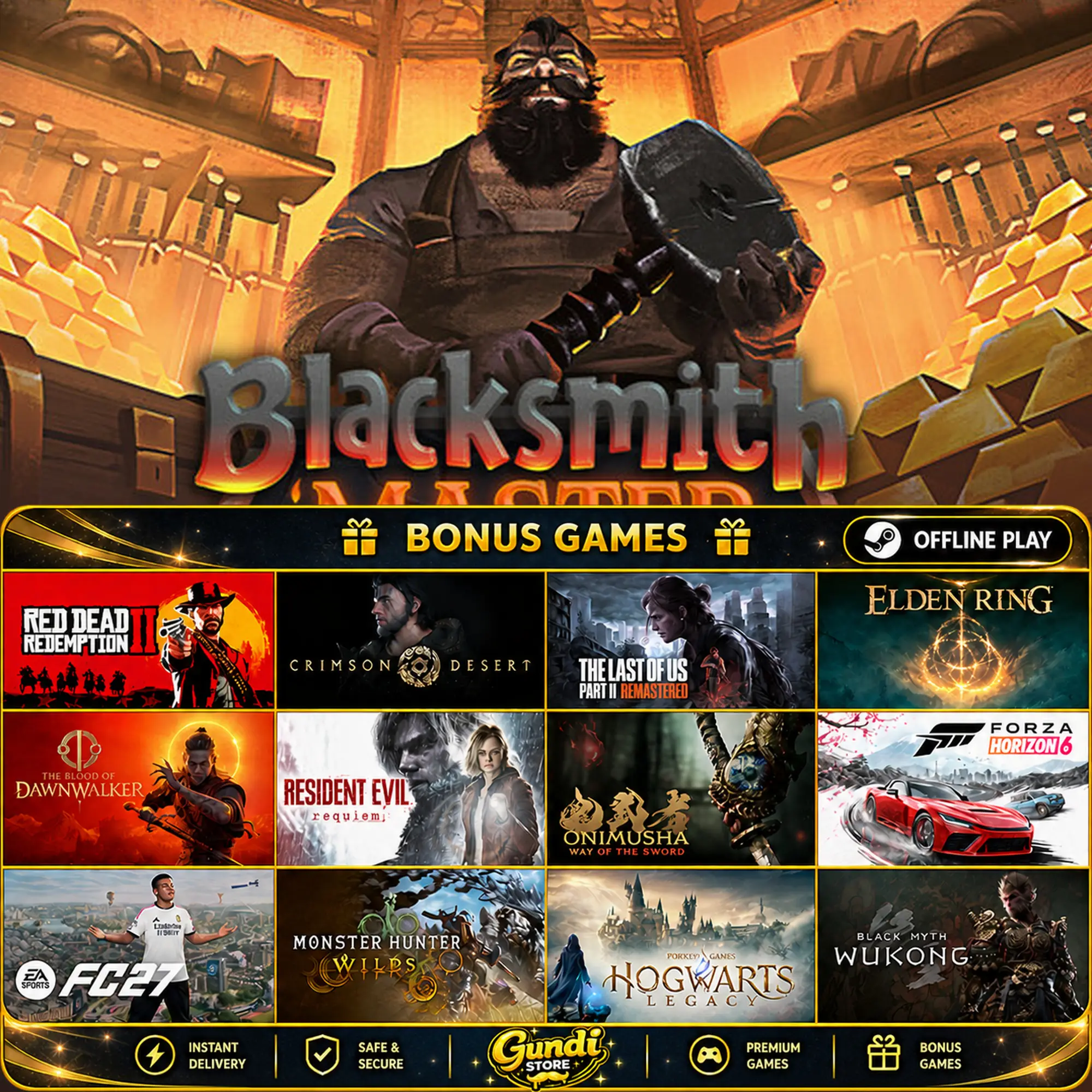 [AUTO CODE] - Blacksmith Master + BONUS GAME