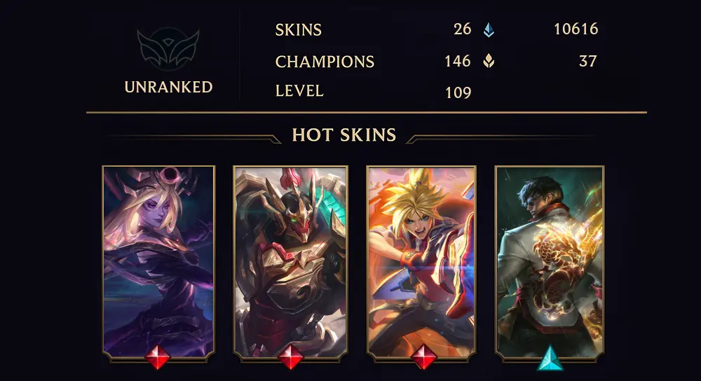 UNRANKED - 109 LVL - 26 SKIN