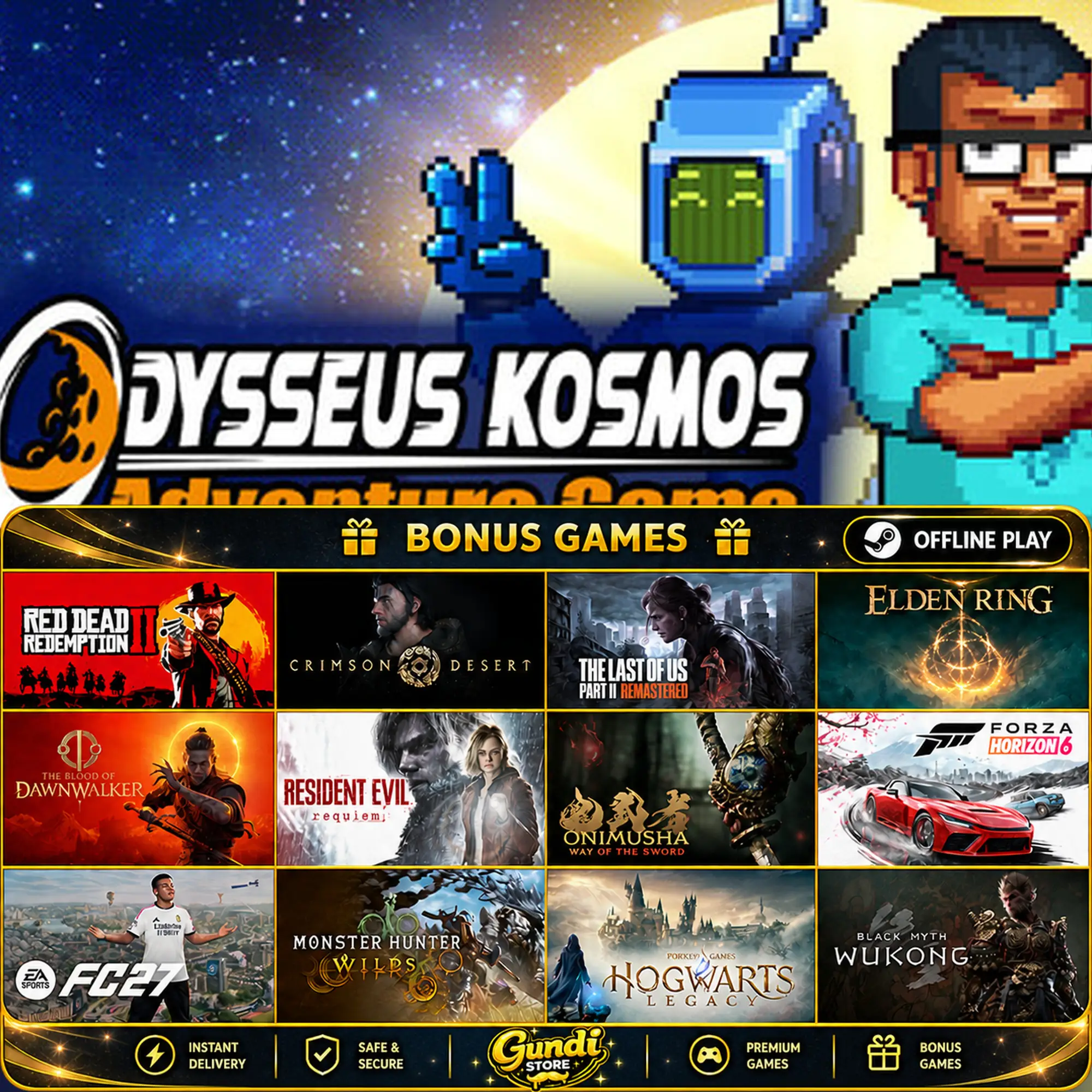 [AUTO CODE] - Odysseus Kosmos and his Robot Quest_ Adventure Game + BONUS GAME