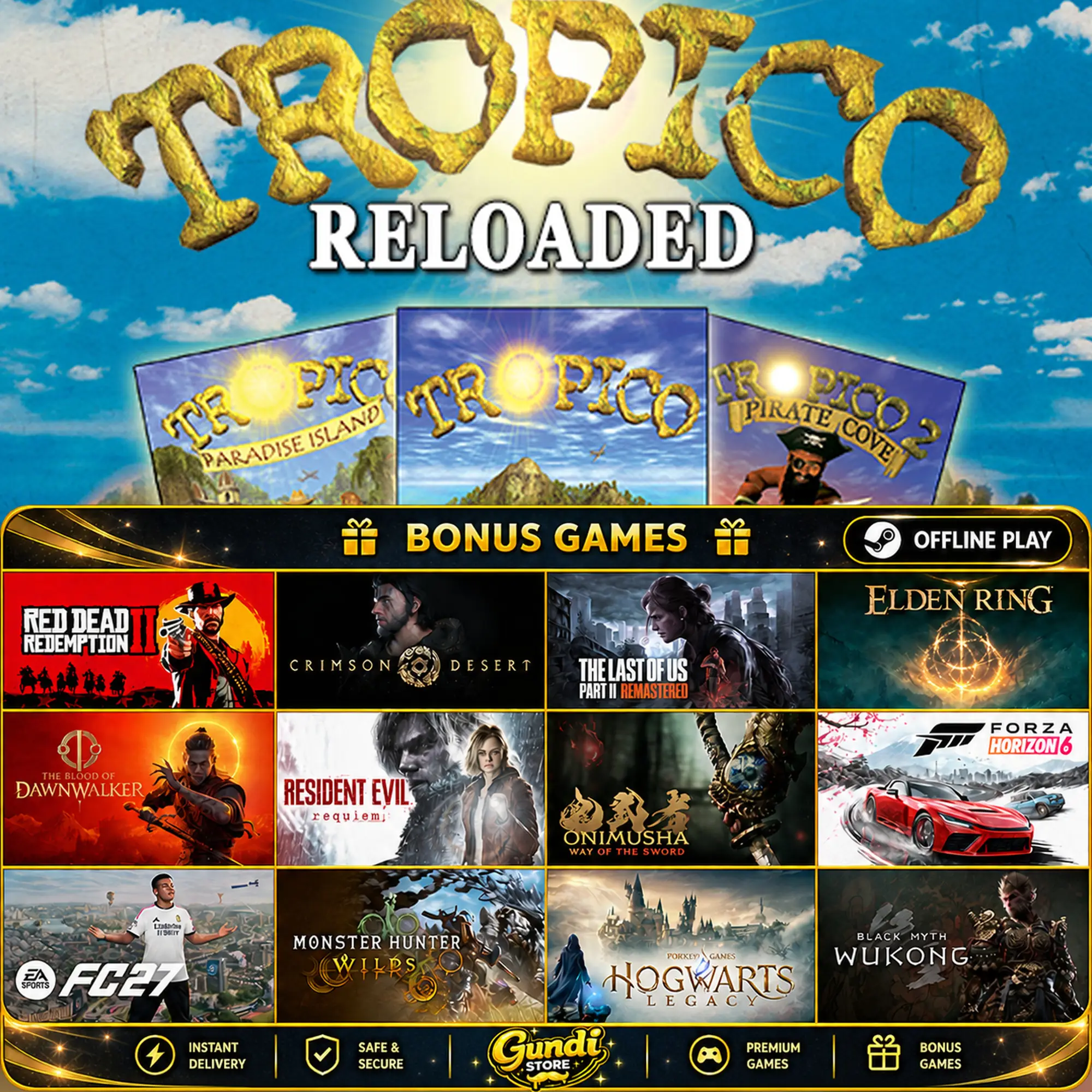 [AUTO CODE] - Tropico 2_ Pirate Cove + BONUS GAME