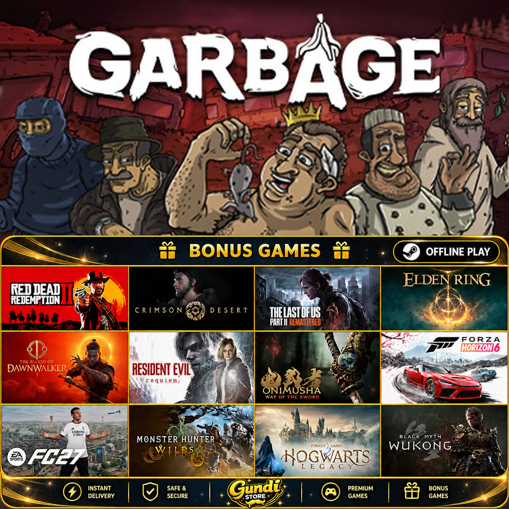 [AUTO CODE] - Garbage + BONUS GAME