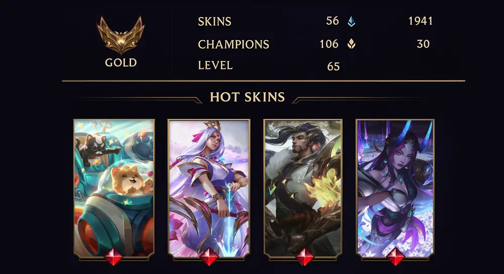 GOLD IV - 65 LVL - 56 SKIN