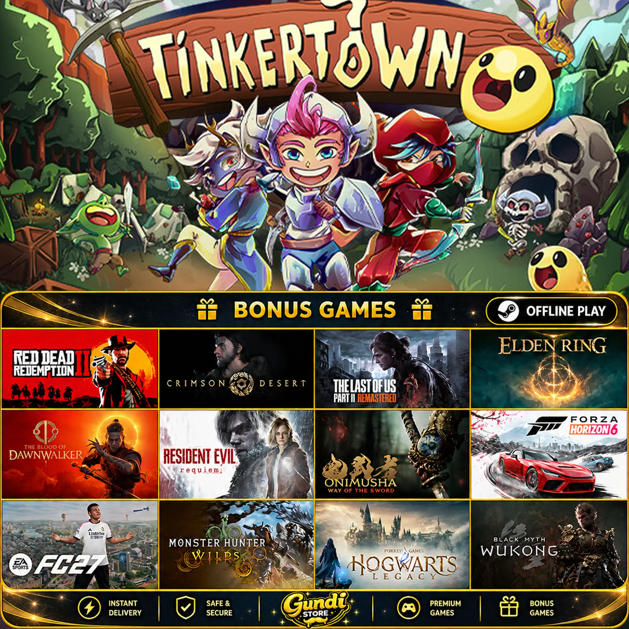 [AUTO CODE] - Tinkertown + BONUS GAME