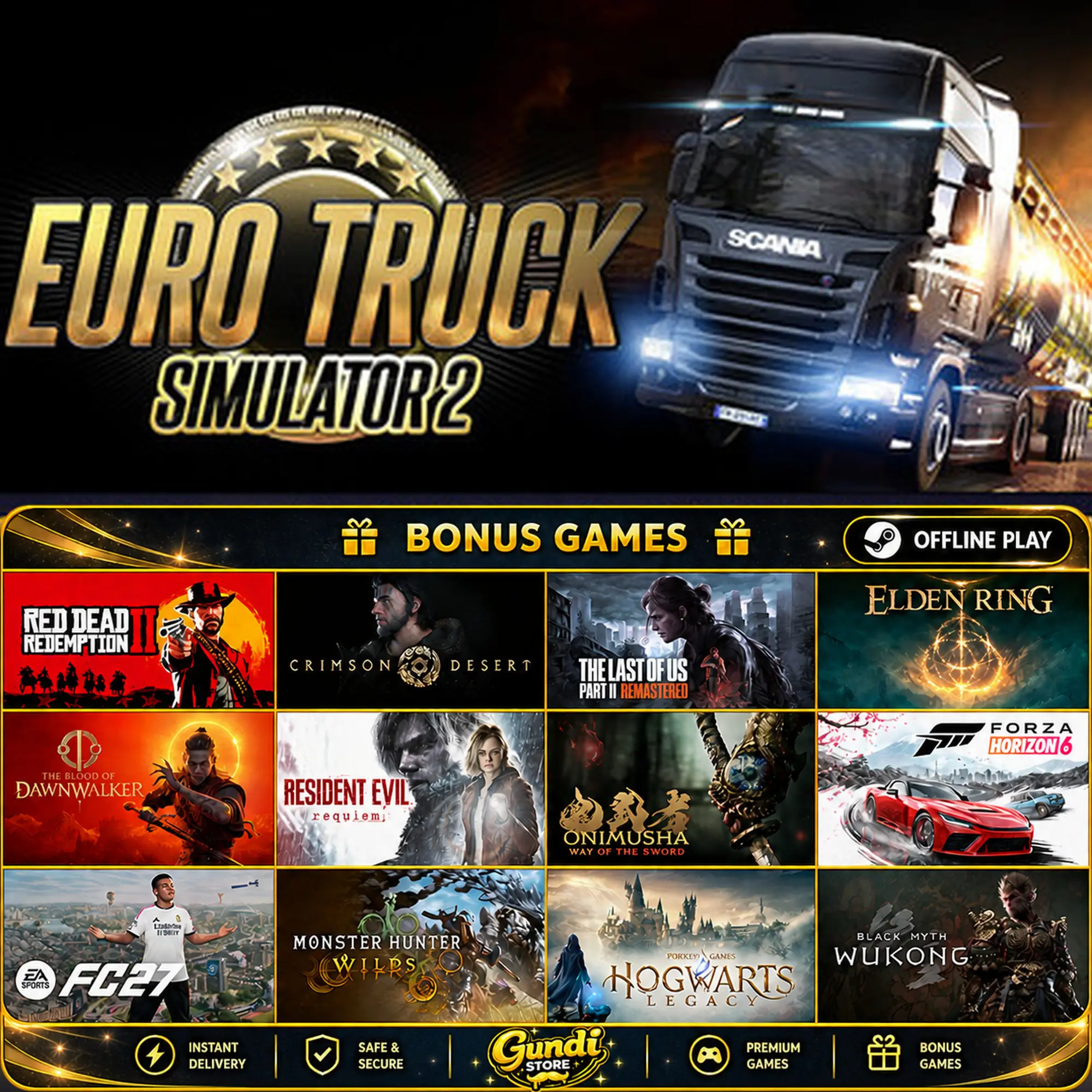 [AUTO CODE] - Euro Truck Simulator 2 + BONUS GAME