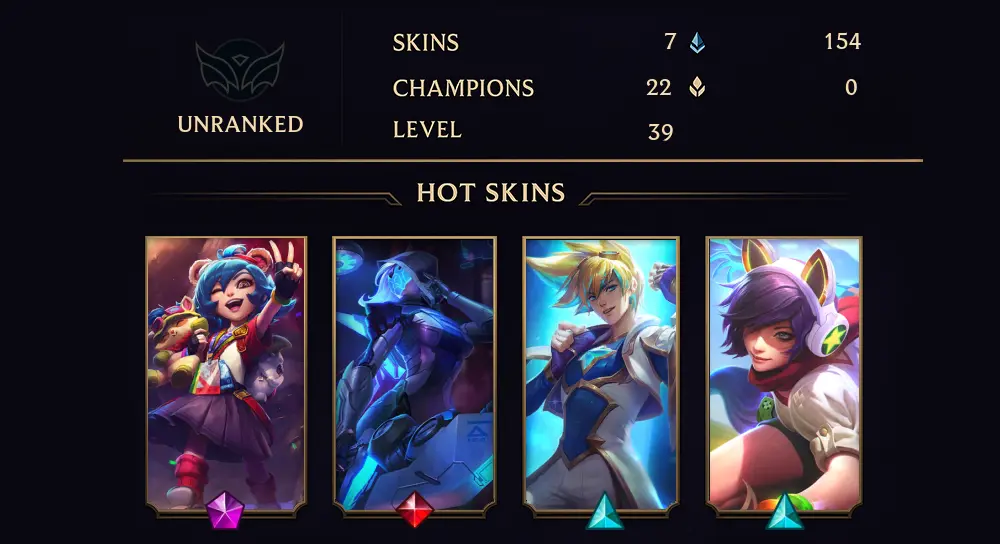 UNRANKED - 39 LVL - 7 SKIN
