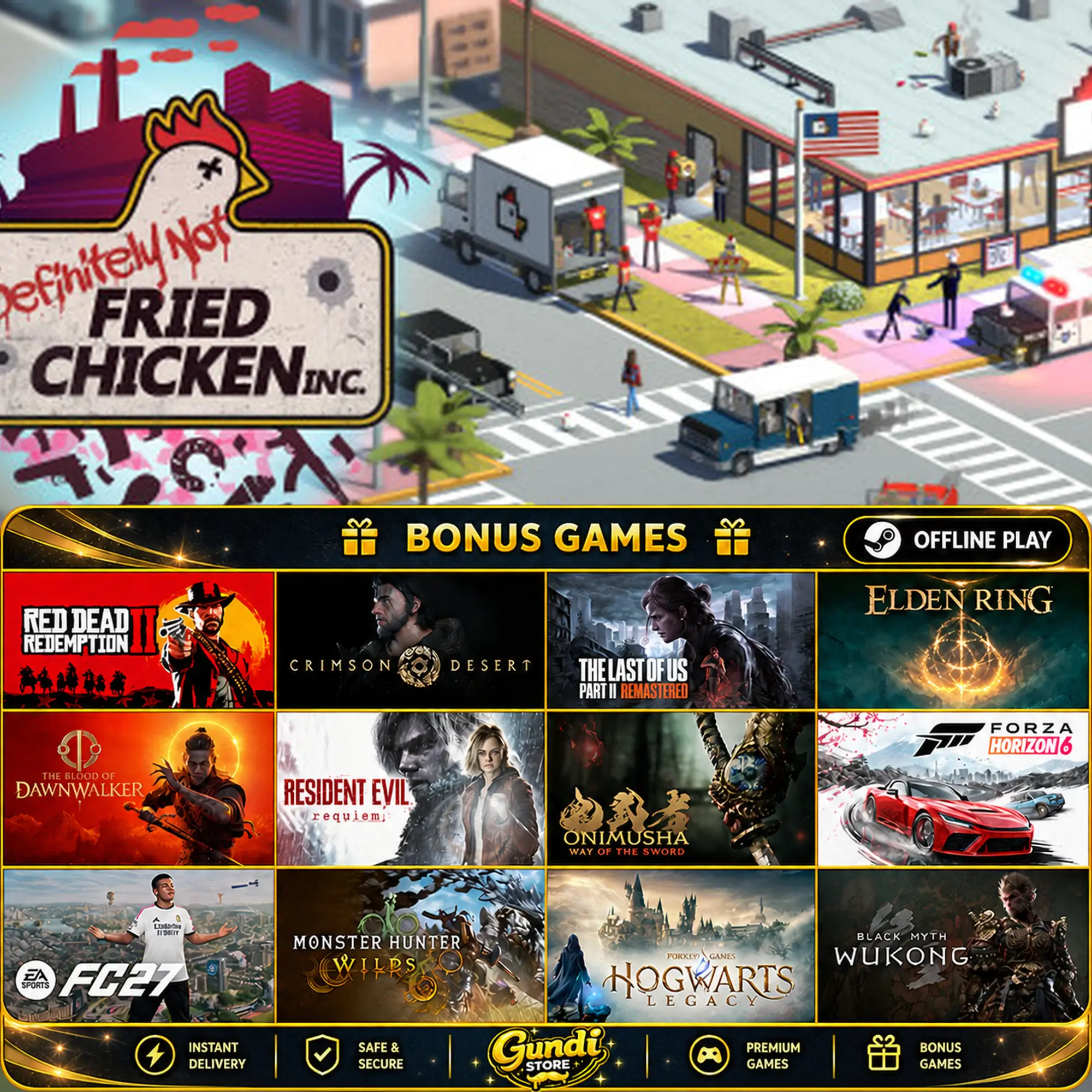 [AUTO CODE] - Definitely Not Fried Chicken + BONUS GAME