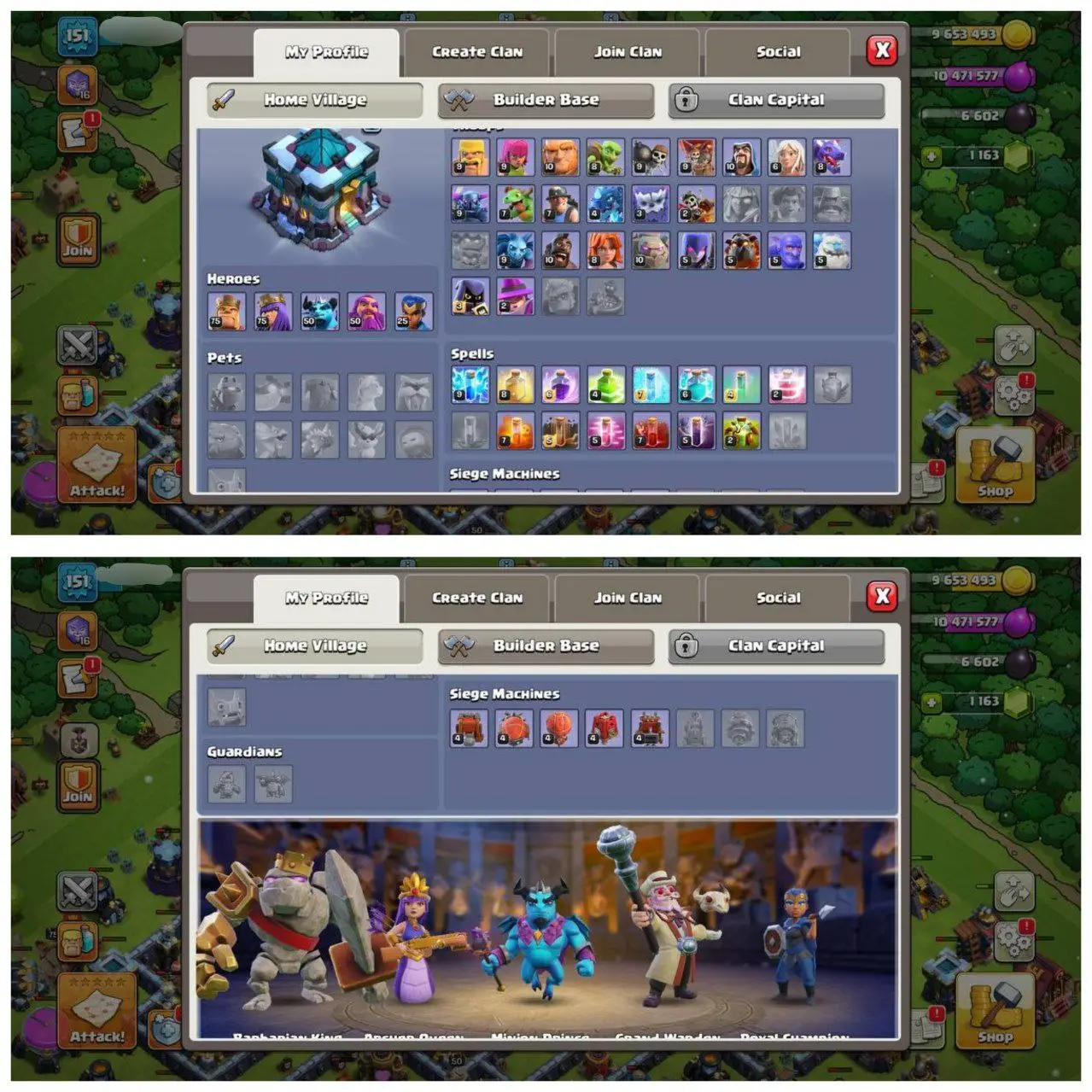 {60% DISCOUNT} TH13 ALMOST MAX ID⚡️4 EPIC EQUIPMENT⚡️XP-151⚡️HERO 75-75-50-50-25⚡️FREE GEMS NAME CHANGE⚡️OP LAB⚡️INSTANT DELIVERY 🚚
