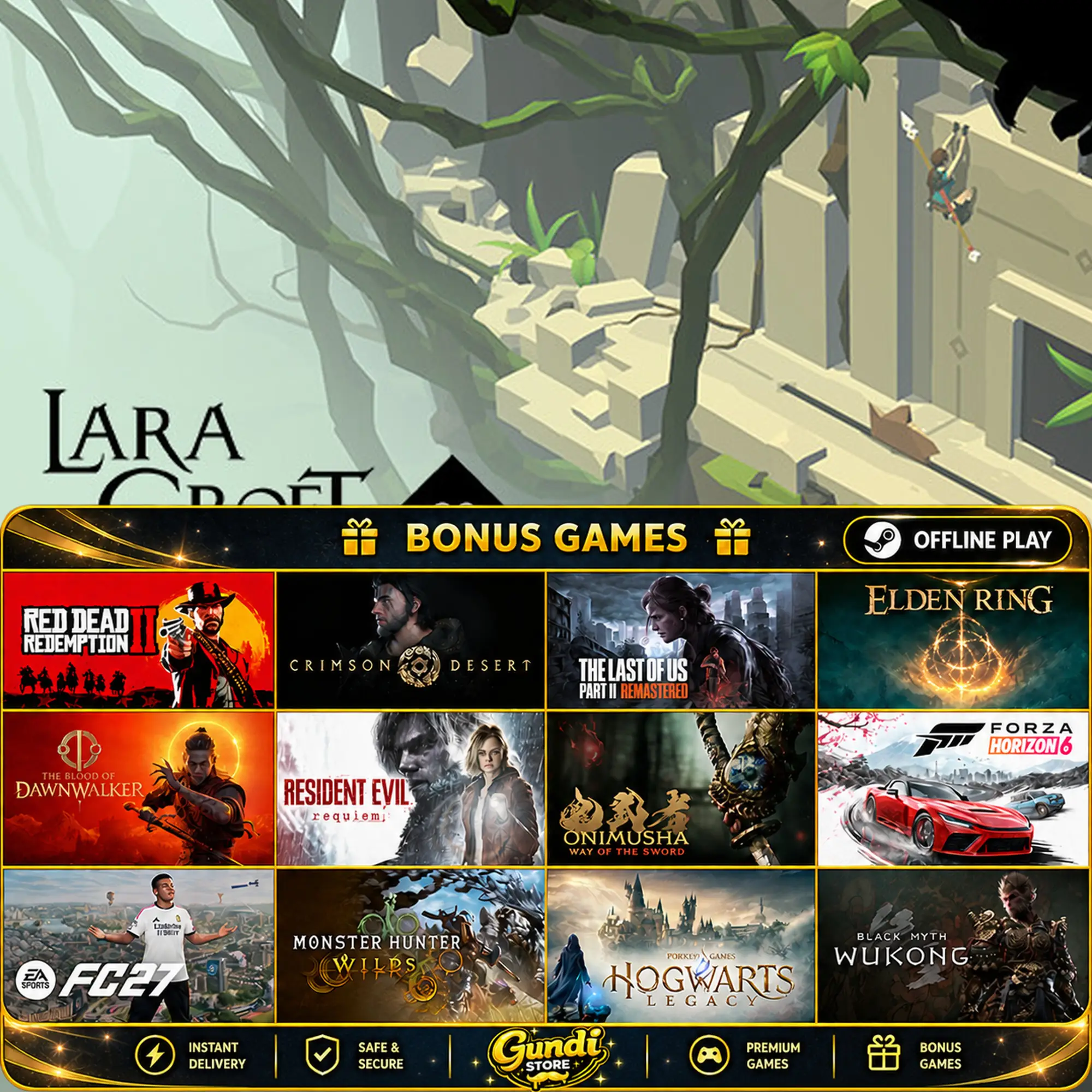 [AUTO CODE] - Lara Croft GO + BONUS GAME