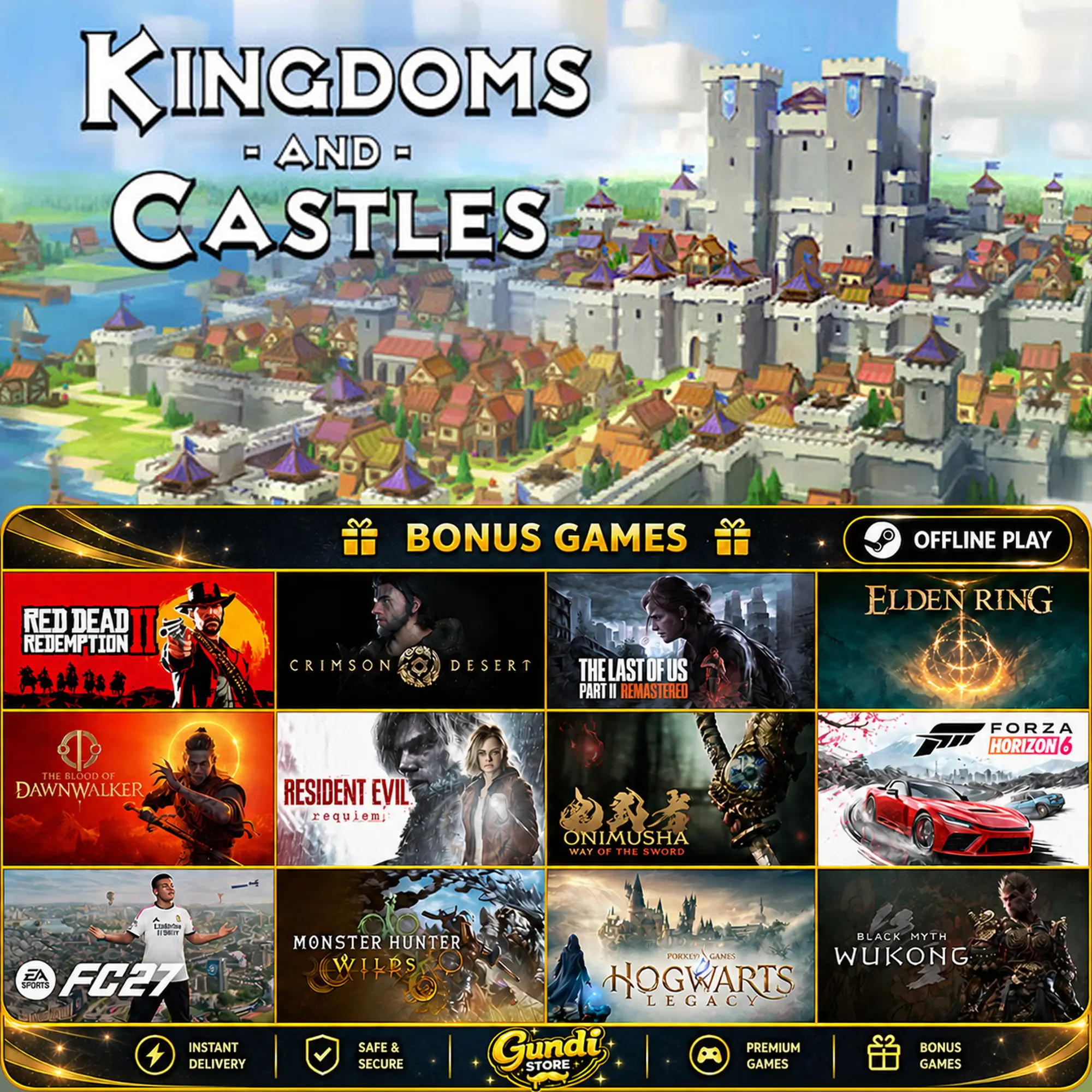 [AUTO CODE] - Kingdoms and Castles + BONUS GAME