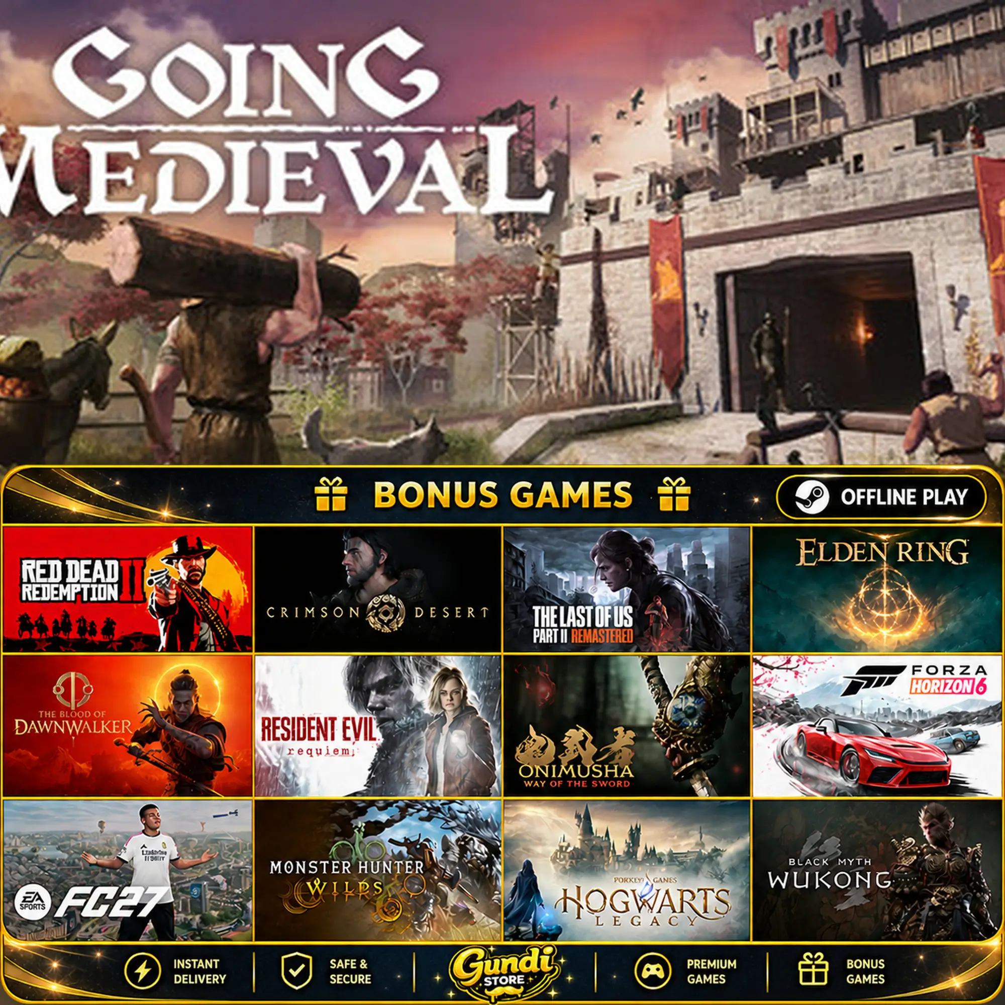 [AUTO CODE] - Going Medieval + BONUS GAME