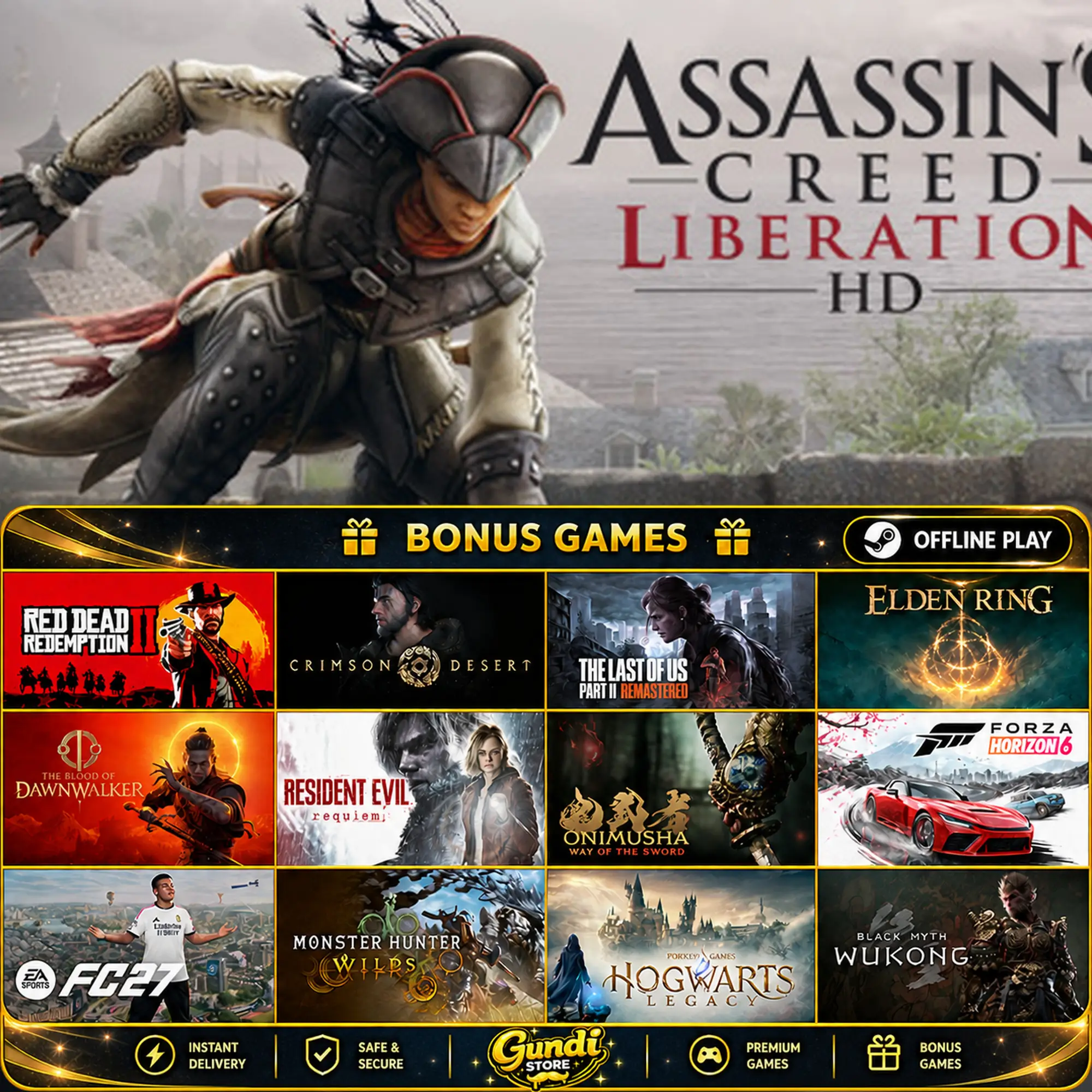 [AUTO CODE] - Assassin's Creed Liberation HD + BONUS GAME