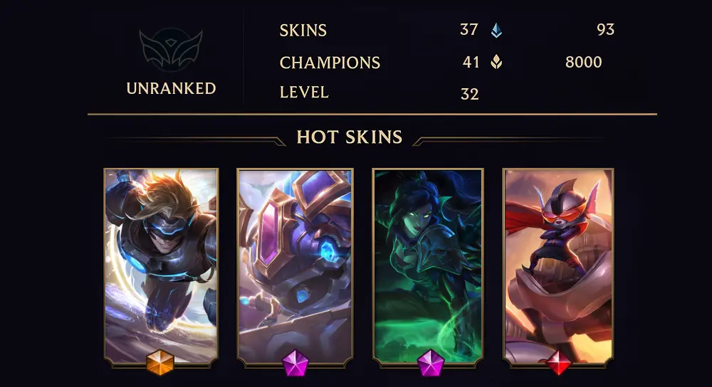 UNRANKED - 32 LVL - 37 SKIN