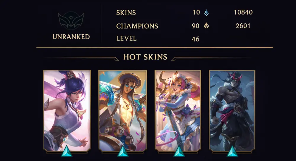 UNRANKED - 46 LVL - 10 SKIN