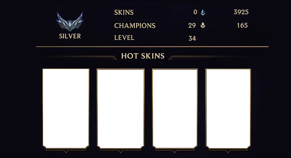 NA - SILVER III - 34 LVL - 0 SKIN