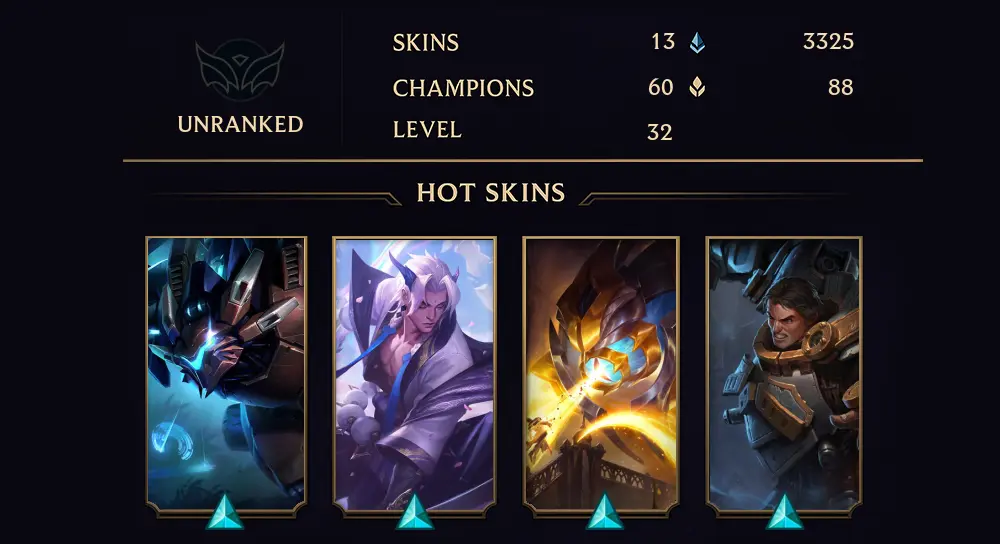 UNRANKED - 32 LVL - 13 SKIN