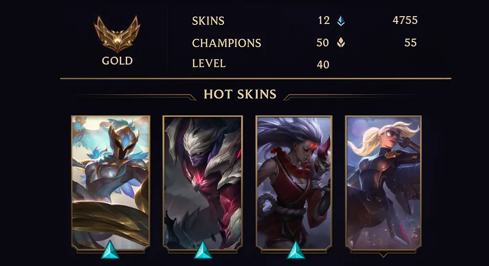 GOLD II - 40 LVL - 12 SKIN