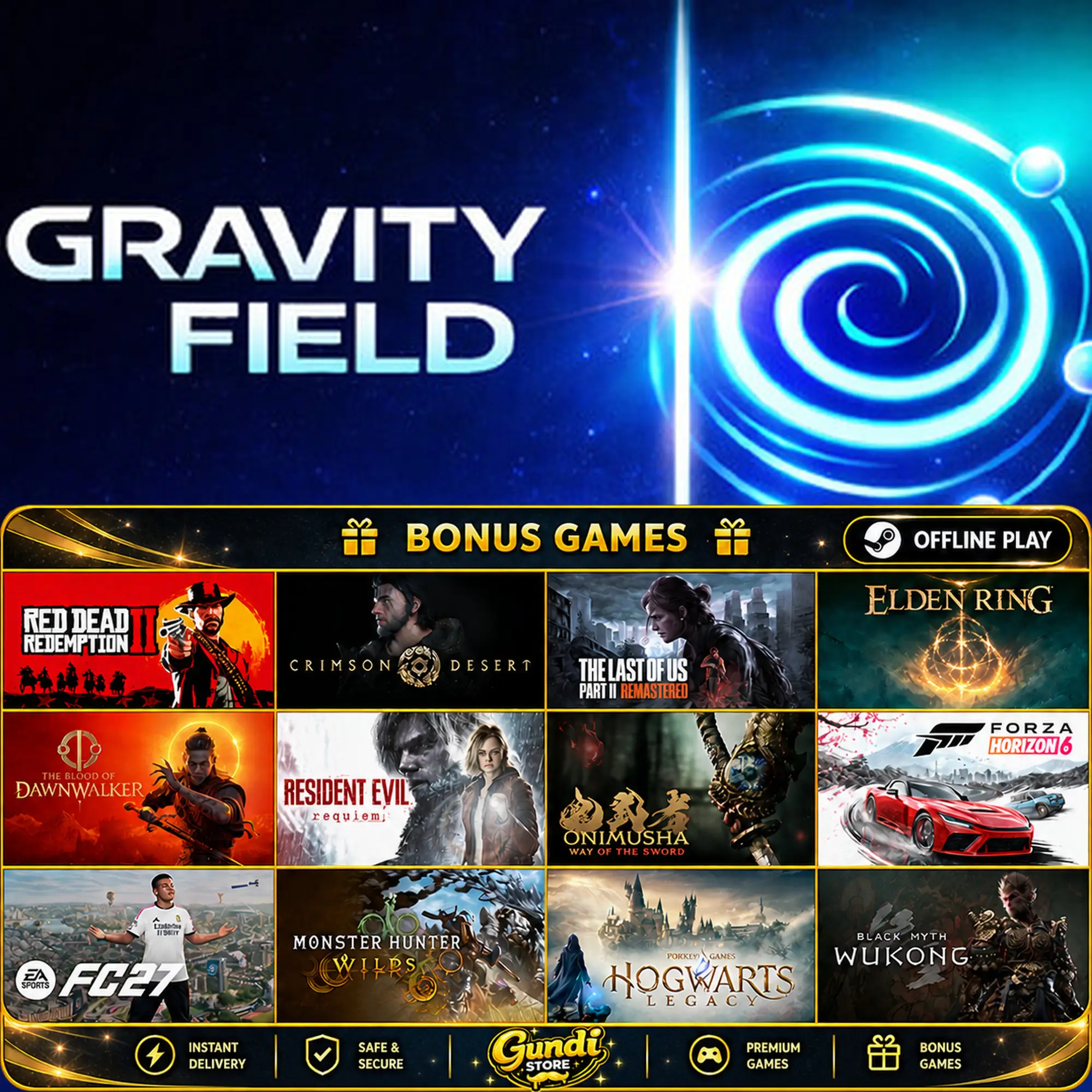 [AUTO CODE] - Gravity Field + BONUS GAME