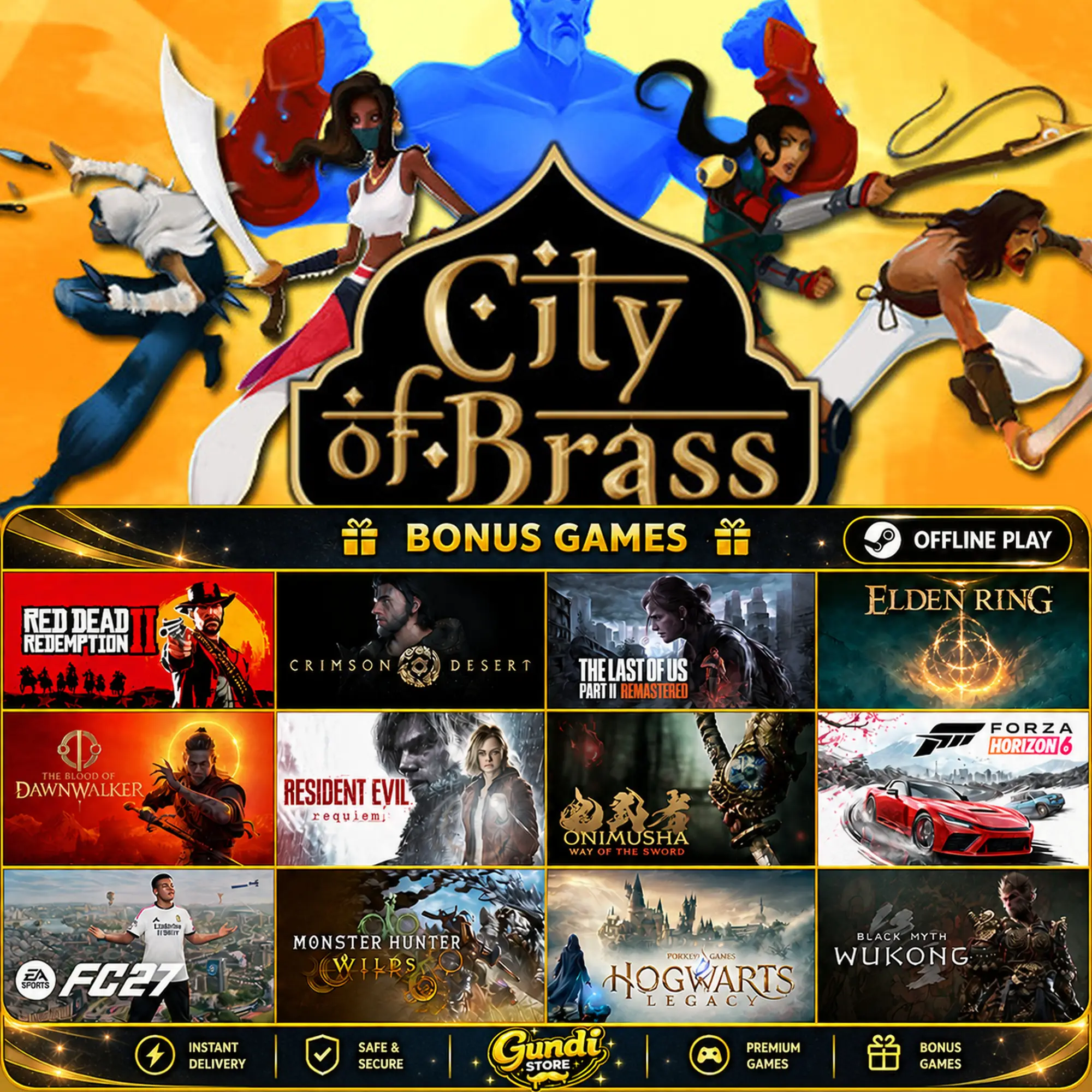[AUTO CODE] - City Of Brass + BONUS GAME