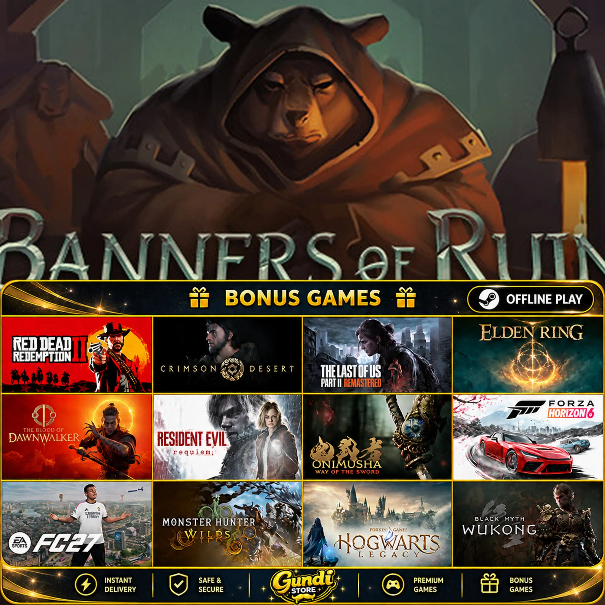 [AUTO CODE] - Banners of Ruin + BONUS GAME