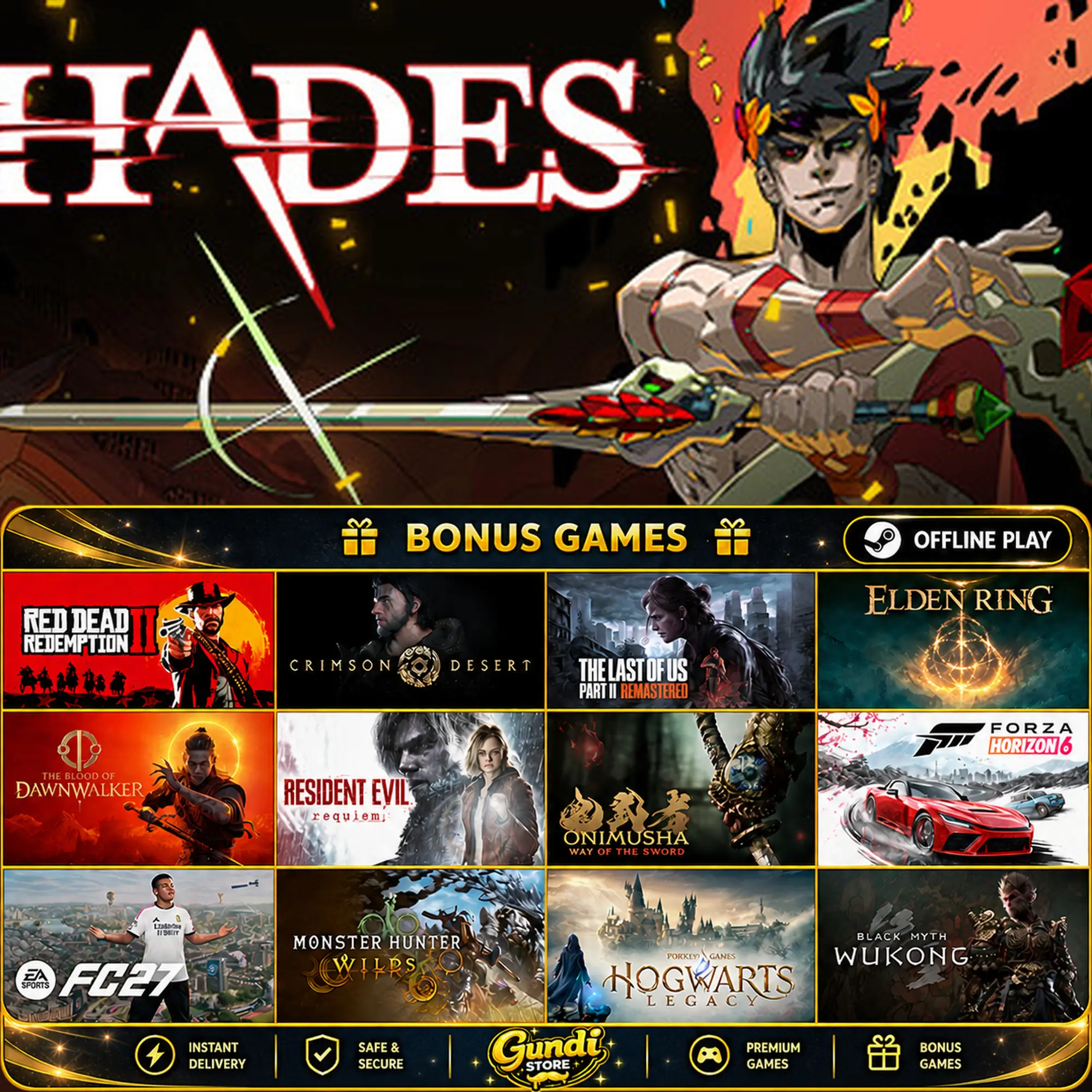 [AUTO CODE] - Hades + BONUS GAME