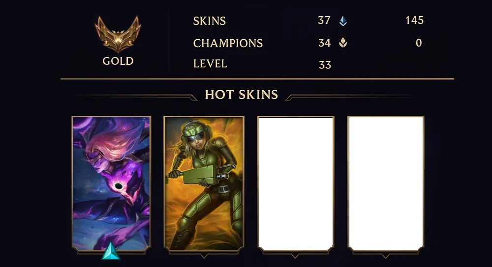 GOLD IV - 33 LVL - 37 SKIN