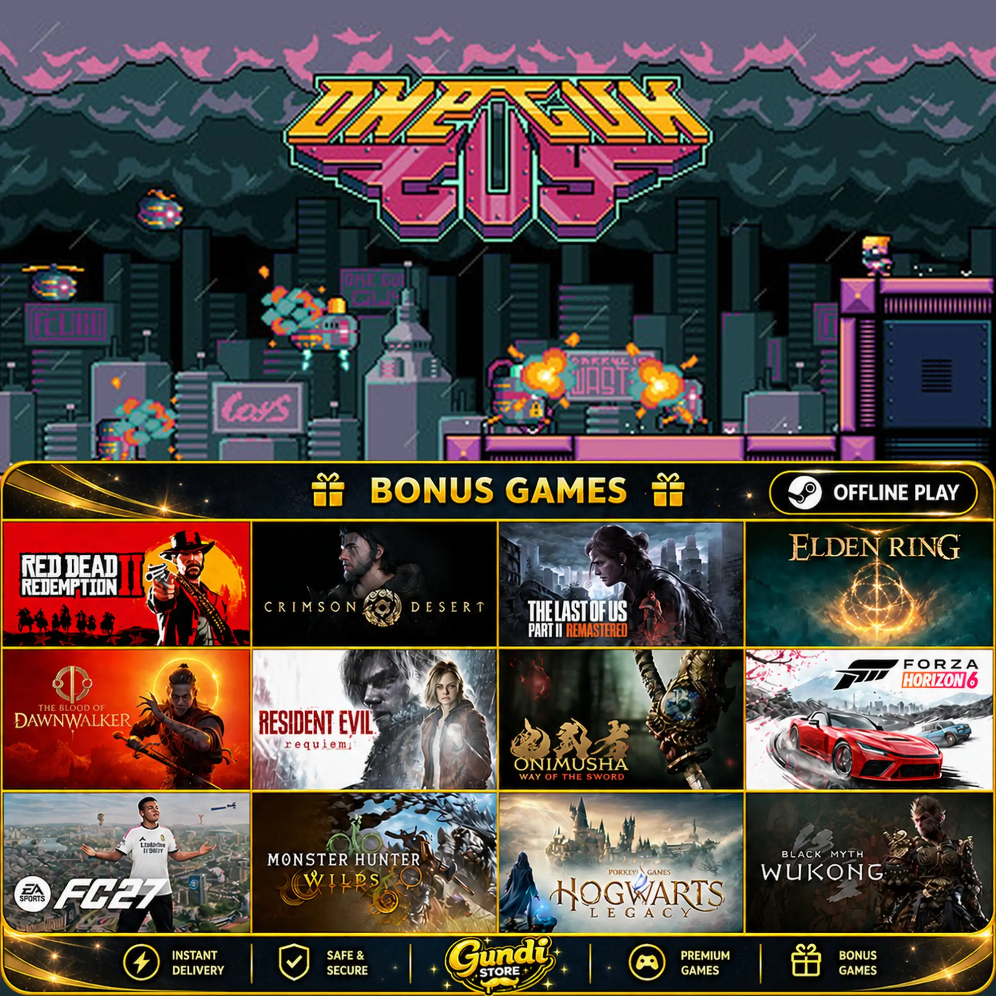 [AUTO CODE] - One Gun Guy + BONUS GAME