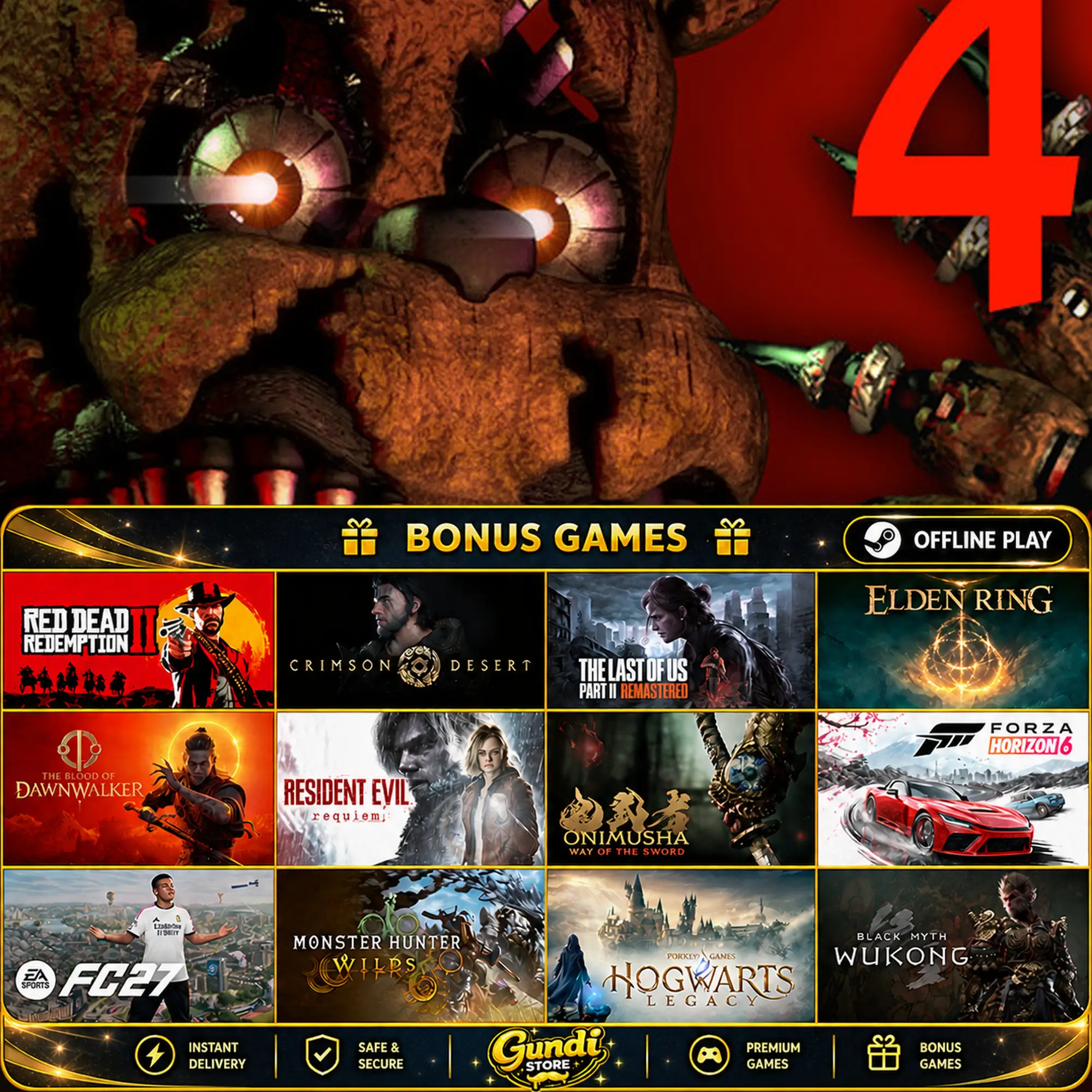 [AUTO CODE] - Five Nights at Freddy's 4 + BONUS GAME