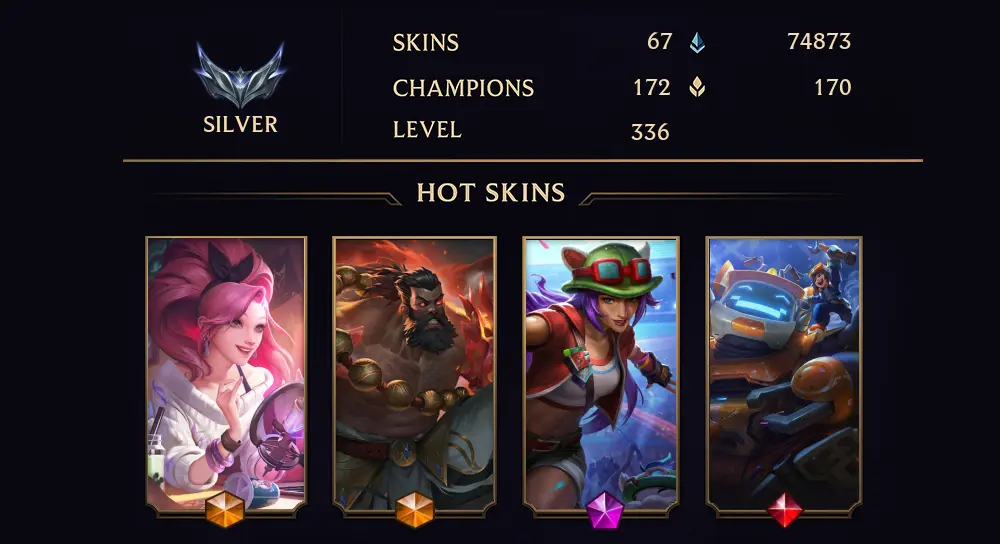 SILVER IV - 336 LVL - 67 SKIN