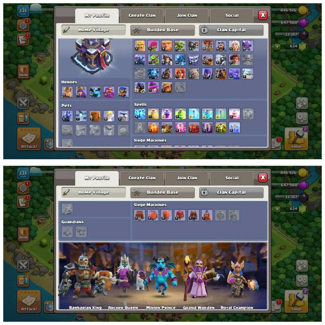 {55% DISCOUNT} TH15 NEAR MAX ID⚡️6 EPIC EQUIPMENT⚡️XP-131⚡️HERO 52-65-42-32-29⚡️500 GEMS NAME CHANGE⚡️ MAGIC ITEMS⚡️OP LAB⚡️INSTANT DELIVERY 🚚