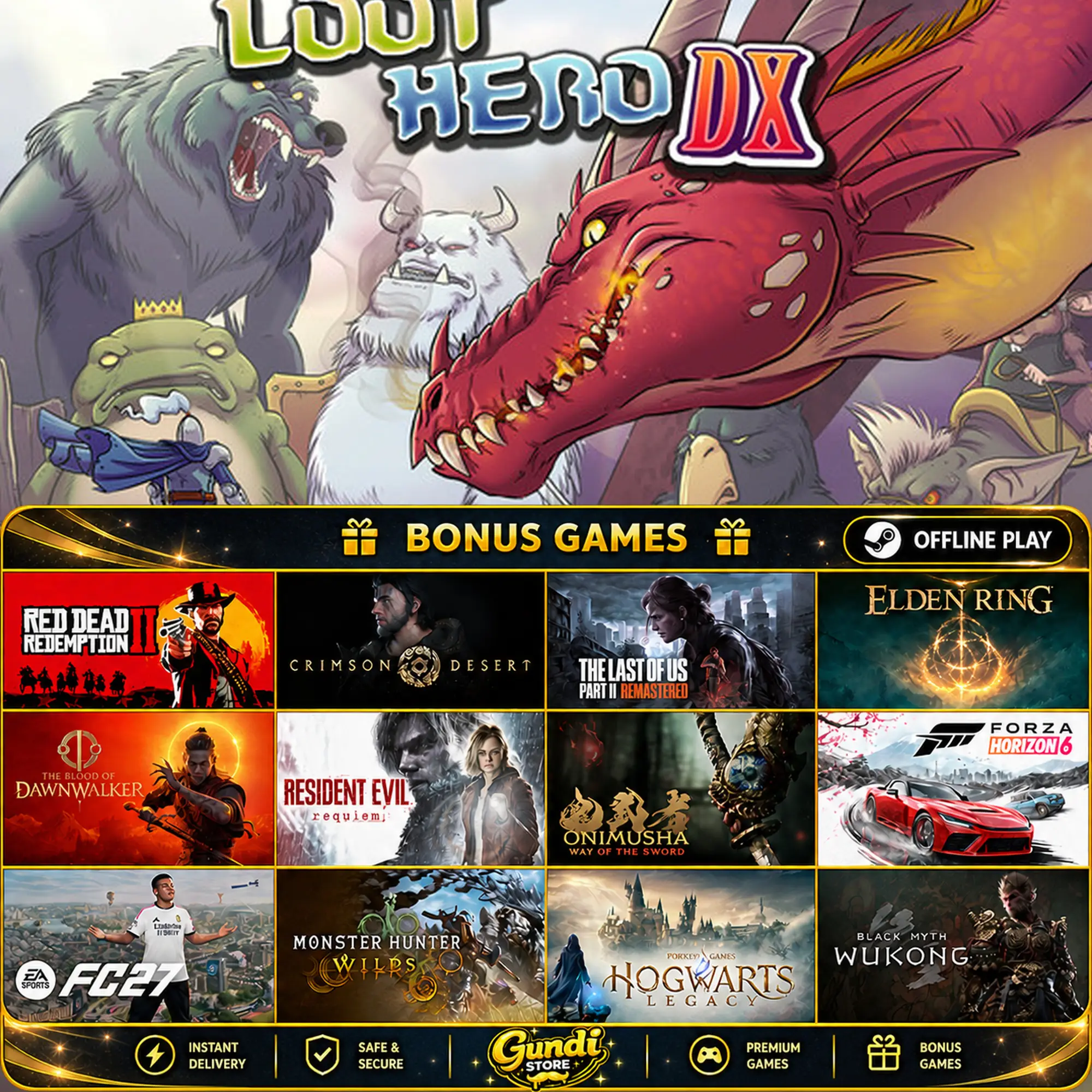 [AUTO CODE] - Loot Hero DX + BONUS GAME
