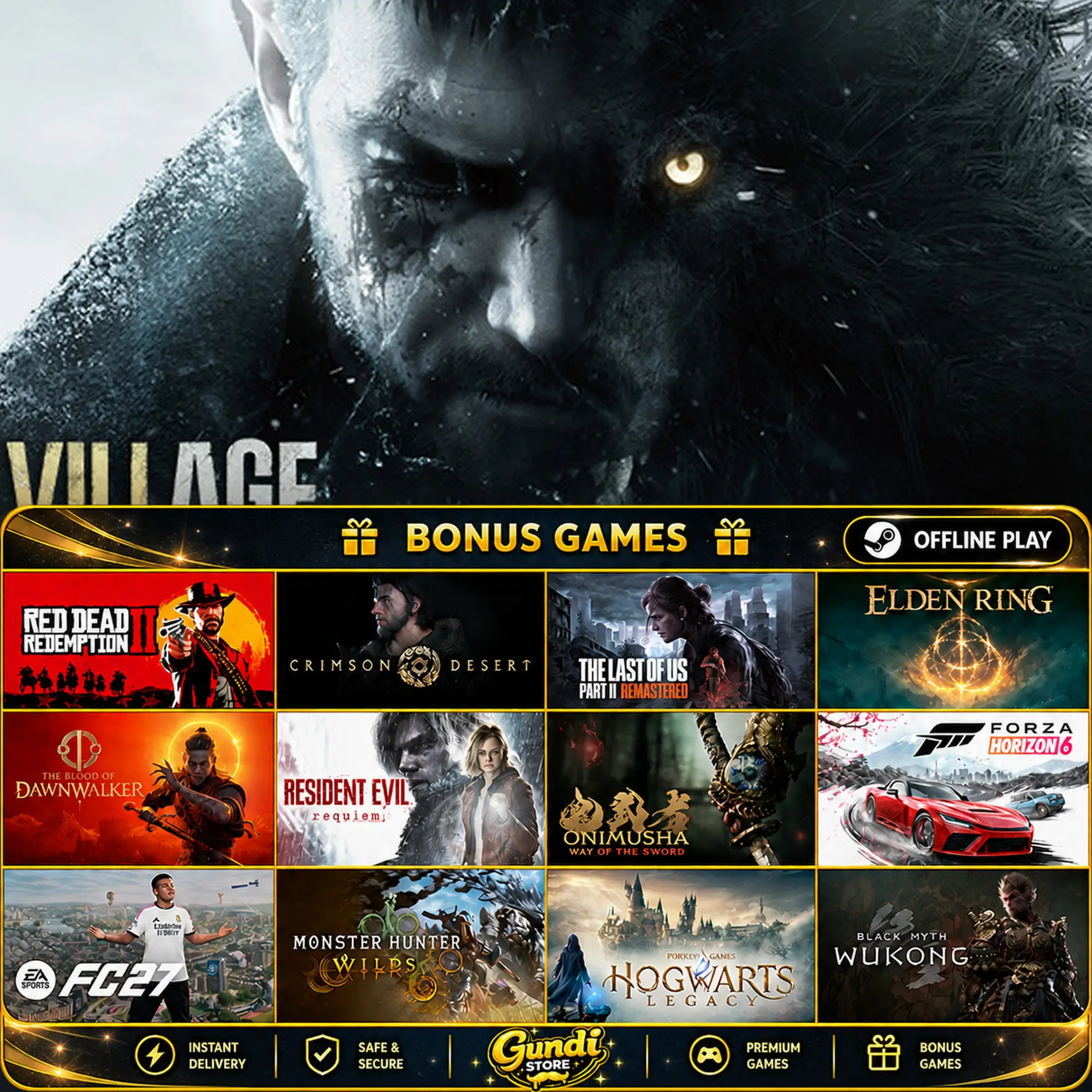 [AUTO CODE] - Resident Evil Village + BONUS GAME