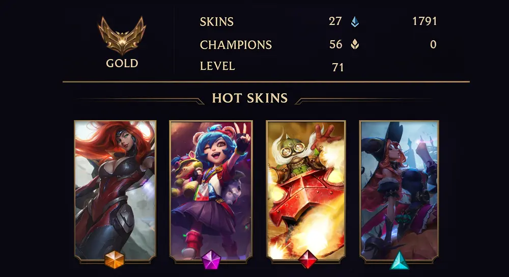 GOLD I - 71 LVL - 27 SKIN