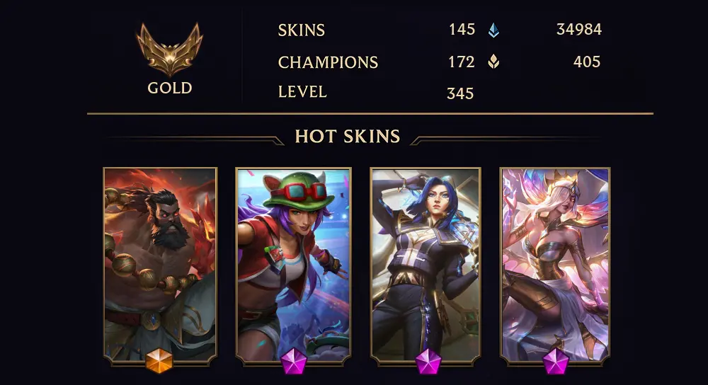 GOLD III - 345 LVL - 145 SKIN