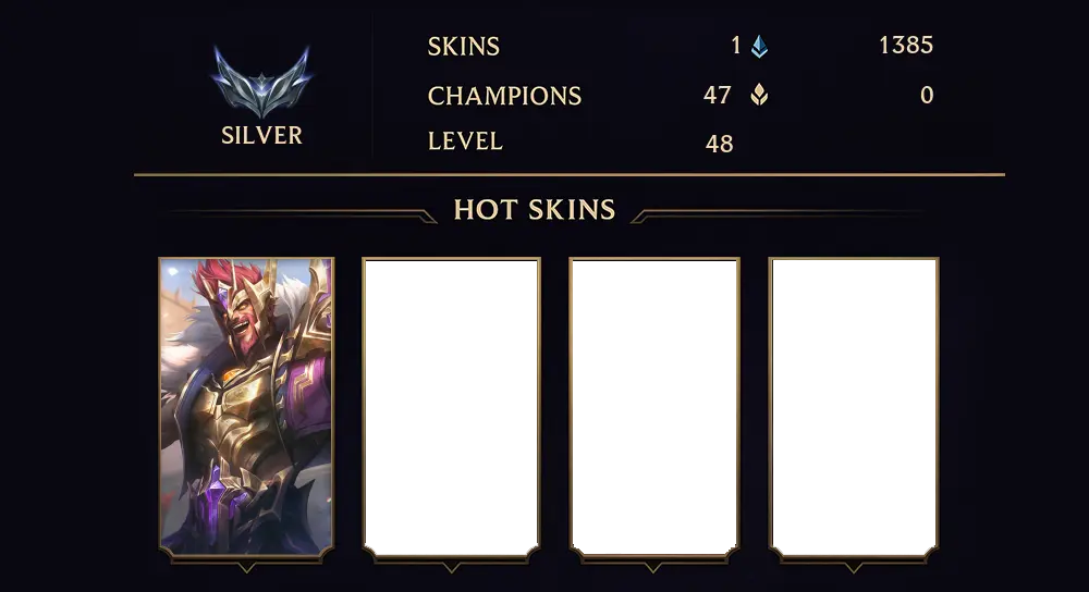 SILVER IV - 48 LVL - 1 SKIN