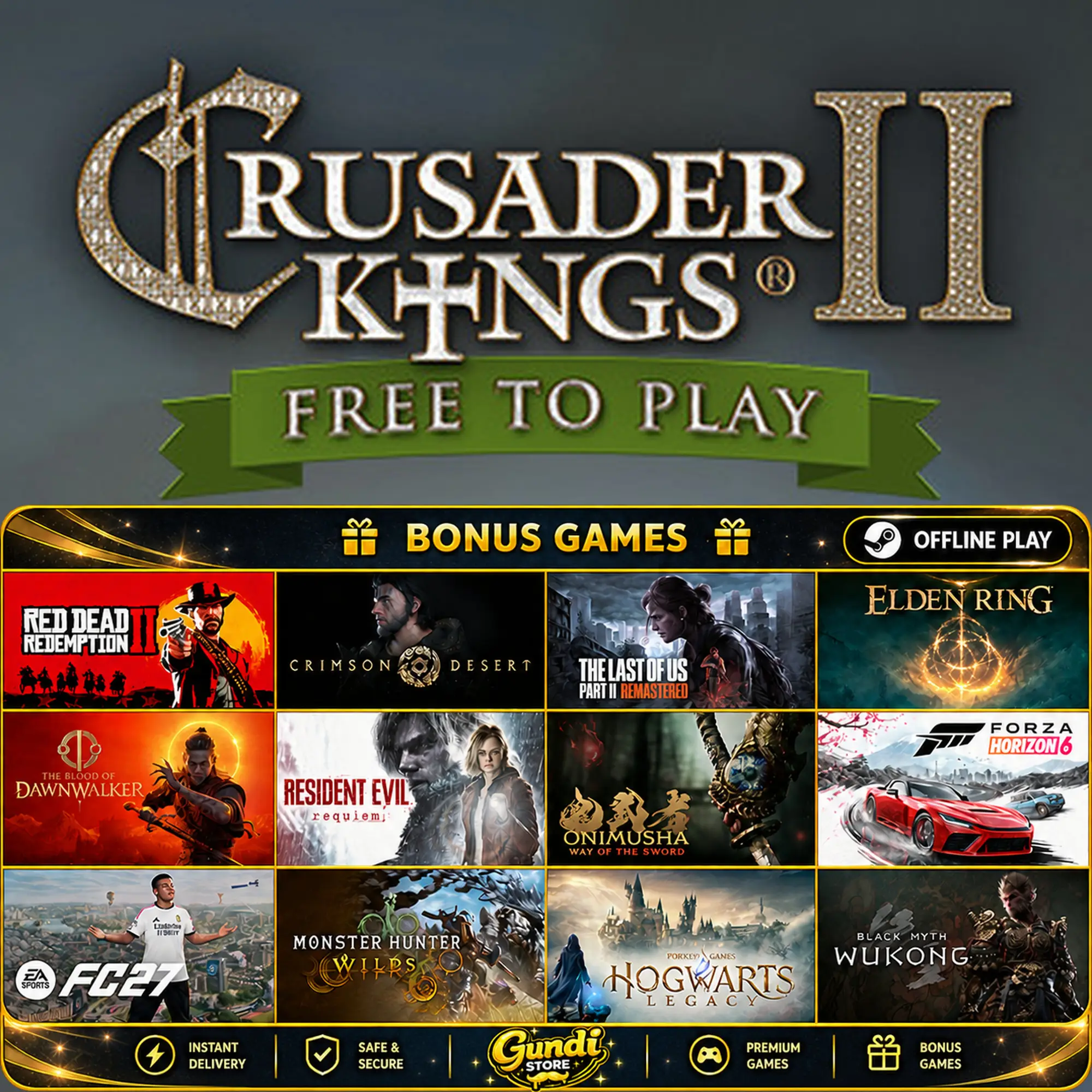 [AUTO CODE] - Crusader Kings II + BONUS GAME