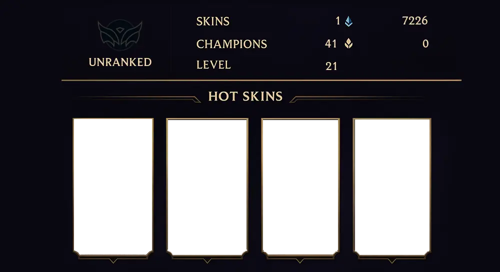 UNRANKED - 21 LVL - 1 SKIN