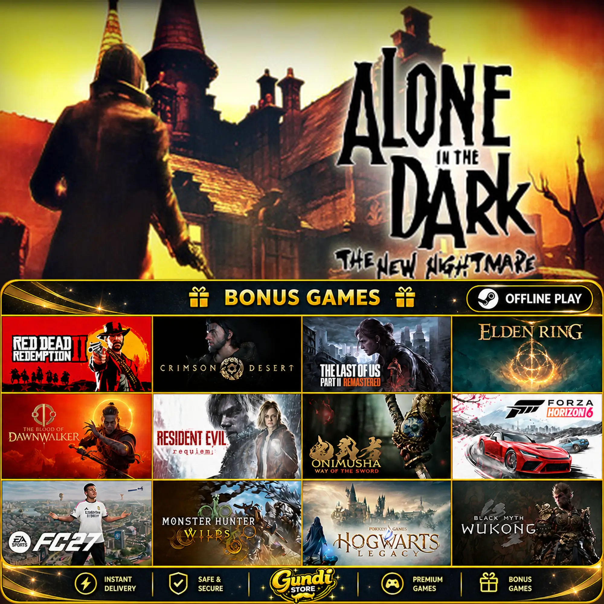 [AUTO CODE] - Alone in the Dark_ The New Nightmare + BONUS GAME