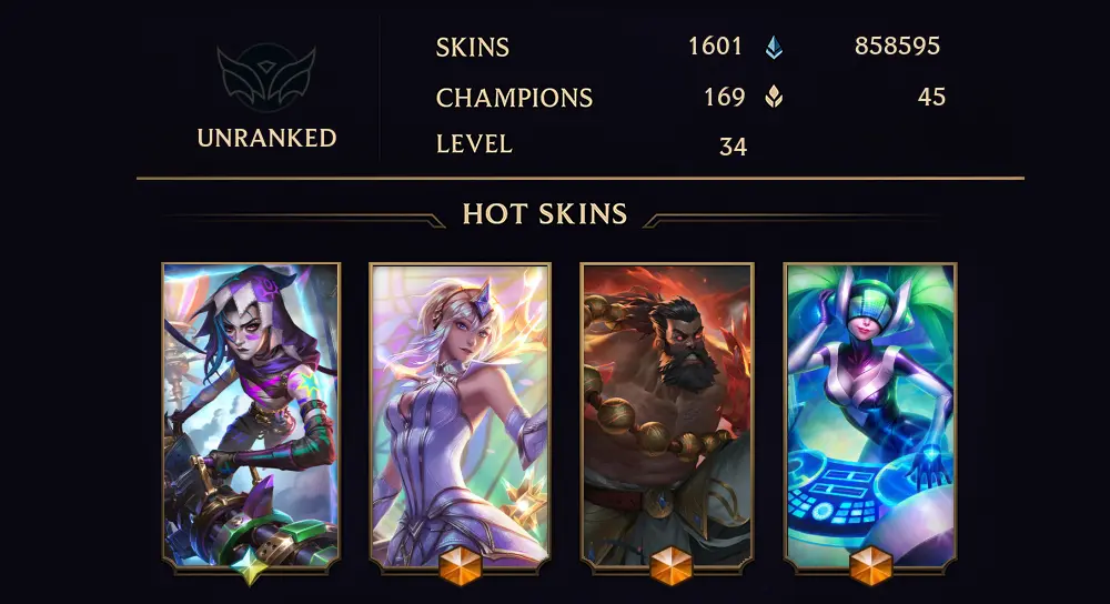 PBE - UNRANKED - 34 LVL - 1601 SKIN