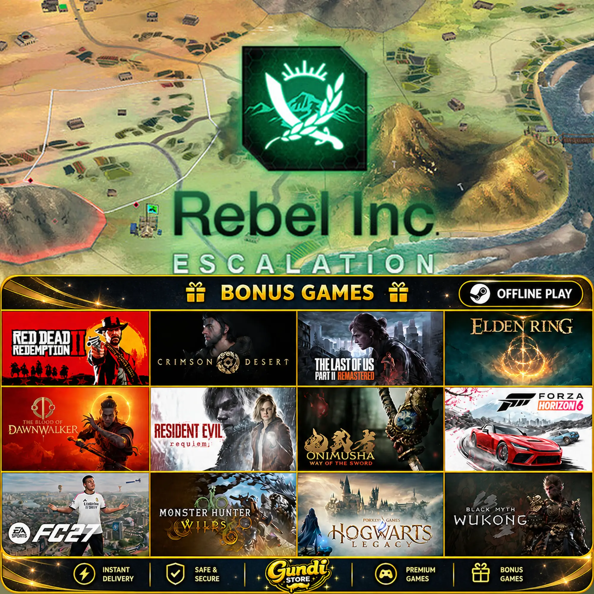 [AUTO CODE] - Rebel Inc_ Escalation + BONUS GAME