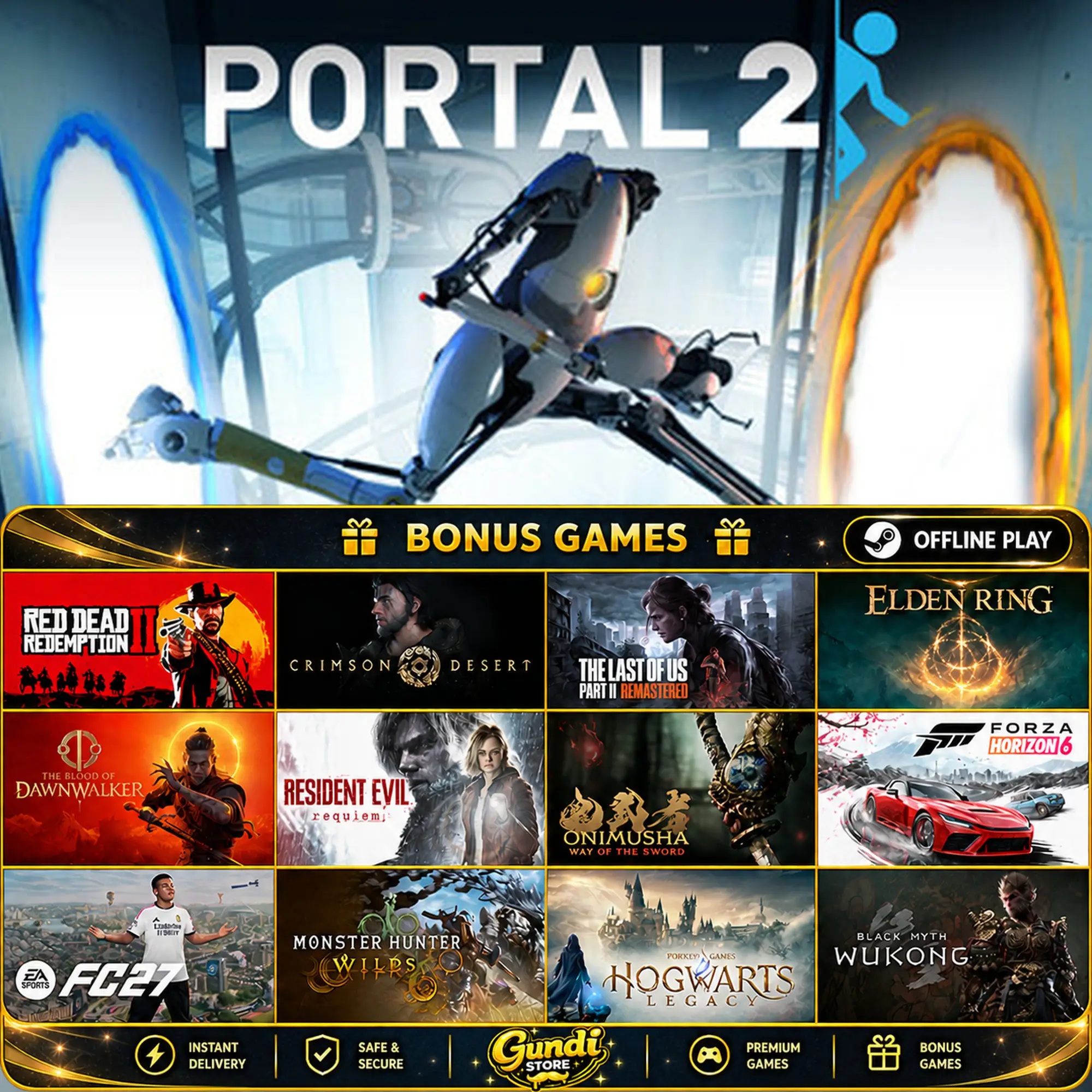 [AUTO CODE] - Portal 2 + BONUS GAME