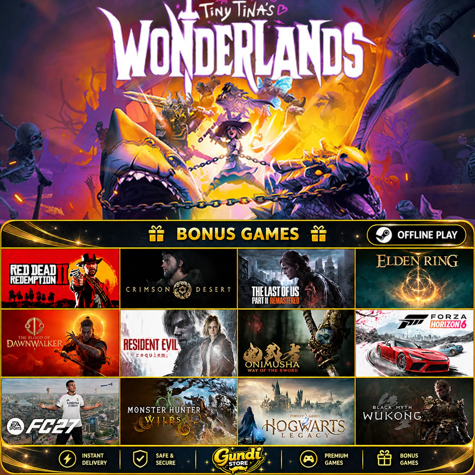 [AUTO CODE] - Tiny Tina's Wonderlands + BONUS GAME