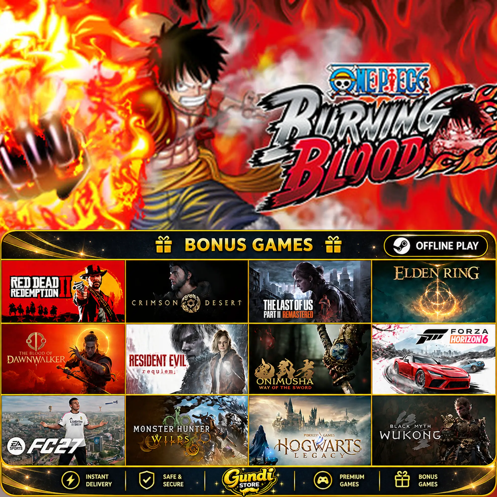 [AUTO CODE] - ONE PIECE BURNING BLOOD + BONUS GAME