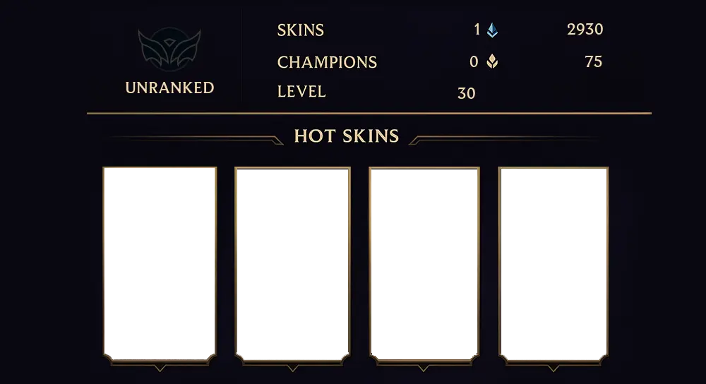 UNRANKED - 30 LVL - 1 SKIN