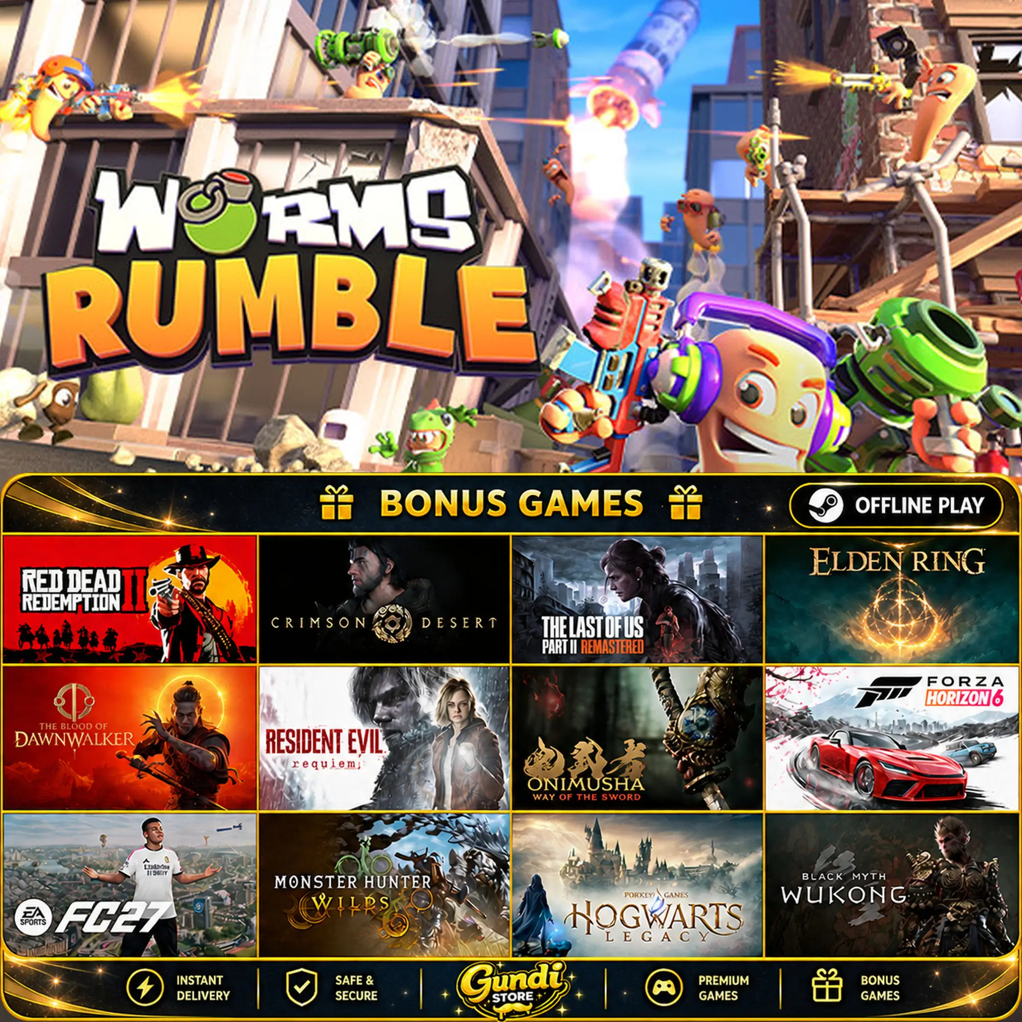 [AUTO CODE] - Worms Rumble + BONUS GAME